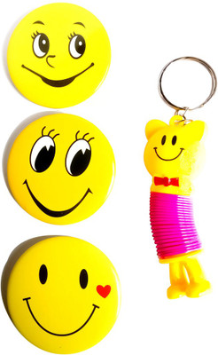 

ShopTop Smiley keychain with smiley batch Key Chain