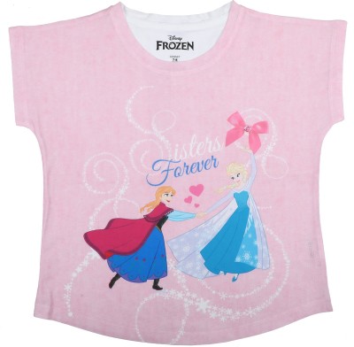 FROZEN Girls Casual Polycotton Top(Pink, Pack of 1)