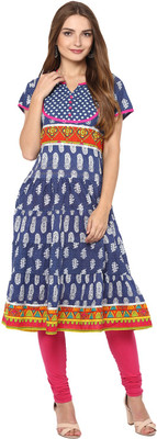 Avanya Women Printed Anarkali Kurta(Multicolor) Avanya Women Printed Anarkali Kurta(Multicolor)