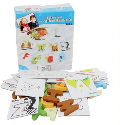 

TALKING GANESHA Alphabetic Digital Card Pairing And Animal Puzzle Digital Wooden Blocks Board Game (Multicolor)(Multicolor)