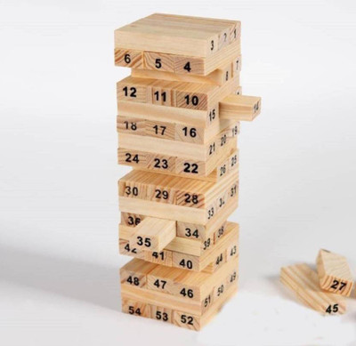 

TALKING GANESHA Jenga wood blocks Family pack fun game (Brown) (Multicolor)(Multicolor)