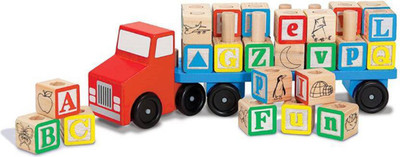 

TALKING GANESHA ABC Learning Wooden Alphabetical Square Blocks With Wooden Truck Play Set Educational toy For Kids (Multicolor)(Multicolor)