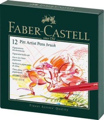 

Faber-Castell Pitt Artist Pen B(Brush) Studio Box Of 12(Set of 12, Asssorted)
