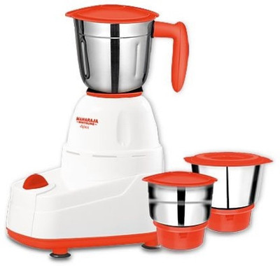 

Maharaja Whiteline APEX (MX-158) 500-Watt Mixer Grinder 500 W Mixer Grinder(Blissful saffron & White, 3 Jars)