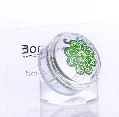 

Born Pretty 4cm XL Clear Jelly Nail Art Stamper w/ Cap Transparent Silicone Scraper Manicure(Transparent)