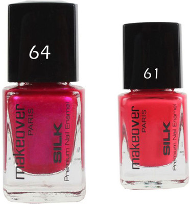 

Makeover Professional Nail Paint Combo Velvet-Wine-64 , Pouch-Pink-61 (9 ml, Pack of 2) Multi(Pack of 2)