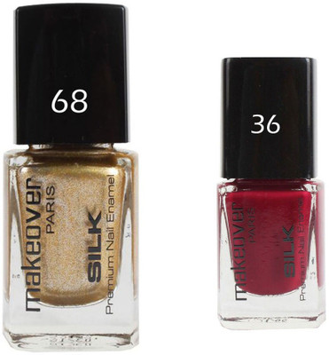 

Makeover Professional Nail Paint Combo Sparking-Golden-68 , Dark-Magneta-36 (9 ml, Pack of 2) Multi(Pack of 2)