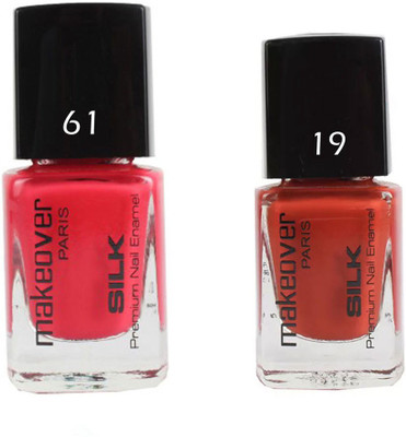 

Makeover Professional Nail Paint Combo Pouch-Pink-61 , Spicy-Magneta-19 (9 ml, Pack of 2) Multi(Pack of 2)