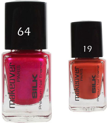 

Makeover Professional Nail Paint Combo Velvet-Wine-64 , Spicy-Magneta-19 (9 ml, Pack of 2) Multi(Pack of 2)