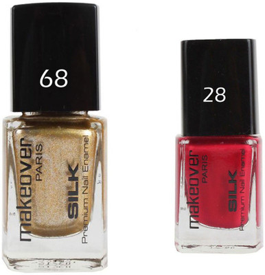

Makeover Professional Nail Paint Combo Sparking-Golden-68 , Rosewood-Pink-28 (9 ml, Pack of 2) Multi(Pack of 2)