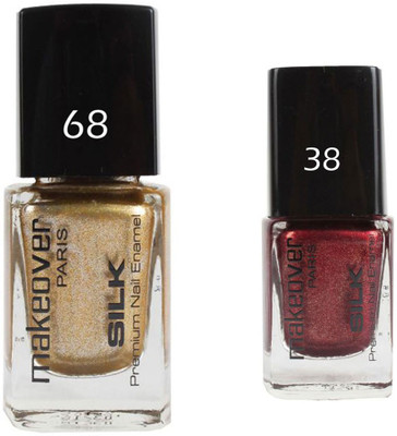 

Makeover Professional Nail Paint Combo Sparking-Golden-68 , Sparking-Wine-Red-38 (9 ml, Pack of 2) Multi(Pack of 2)