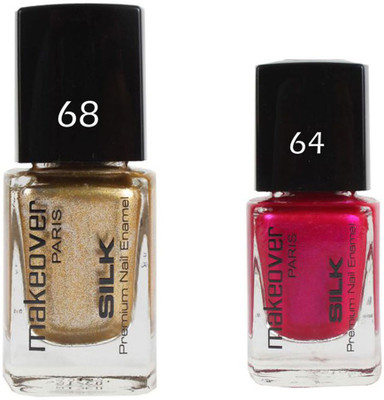 

Makeover Professional Nail Paint Combo Sparking-Golden-68 , Velvet-wine-64 (9 ml, Pack of 2) Multi(Pack of 2)