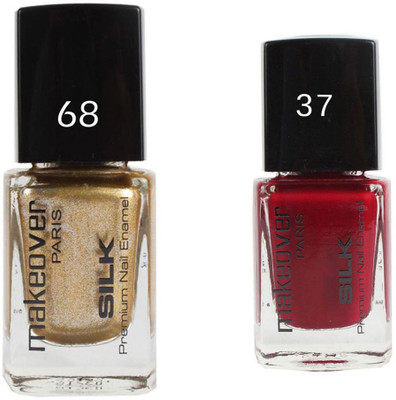 

Makeover Professional Nail Paint Combo Sparking-Golden-68 ,Magneta-Marvel-37 (9 ml, Pack of 2) Multi(Pack of 2)