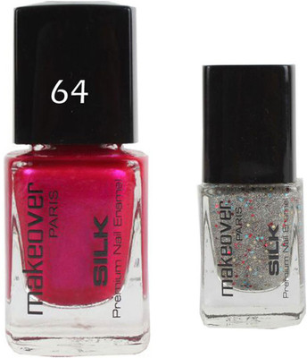 

Makeover Professional Nail Paint Combo Velvet-Wine-64 , Sparking-Silver-33 (9 ml, Pack of 2) Multi(Pack of 2)