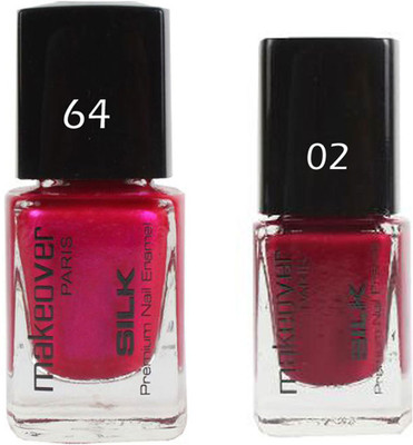 

Makeover Professional Nail Paint Combo Velvet-Wine-64 , Hot-Red-02 (9 ml, Pack of 2) Multi(Pack of 2)