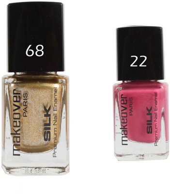 

Makeover Professional Nail Paint Combo Sparking-Golden-68 , Glaze-Pink-22 (9 ml, Pack of 2) Multi(Pack of 2)