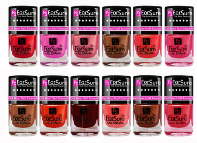 

ForSure Trendy High Gloss Nail Polish Combo with 12 Unique Shades Red,Pink,Maroon,Purple,Peach,Nude,Orange,Brown(Pack of 12)