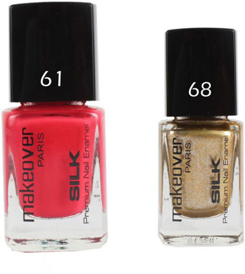 

Makeover Professional Nail Paint Combo Pouch-Pink-61 , Sparking-Golden-68 (9 ml, Pack of 2) Multi(Pack of 2)