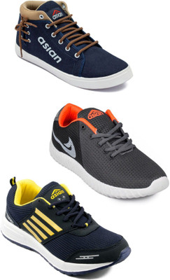 

Asian men's casual & sports shoes combo pack of 3 Casuals For Men(Multicolor