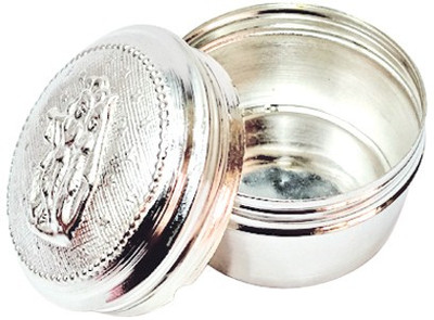 Rangoli White Metal Sindoor Box showpiece - 3 cm(Silver Plated, Silver) available at flipkart for Rs.105