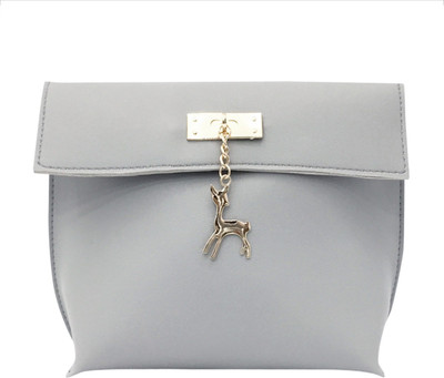 

BLINGG Women Casual Grey Genuine Leather Sling Bag
