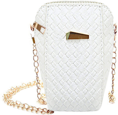 

BLINGG Women Evening/Party White Genuine Leather Sling Bag