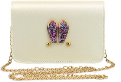 

BLINGG Women Evening/Party White Genuine Leather Sling Bag