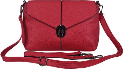 

HideMate Girls Casual Red PU Sling Bag