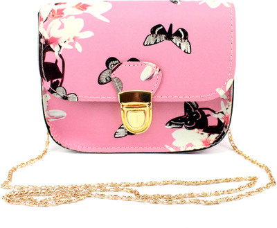 

BLINGG Women Casual Pink Genuine Leather Sling Bag