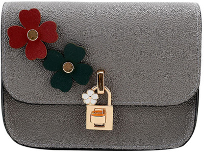 

BLINGG Women Casual Grey Genuine Leather Hand-held Bag