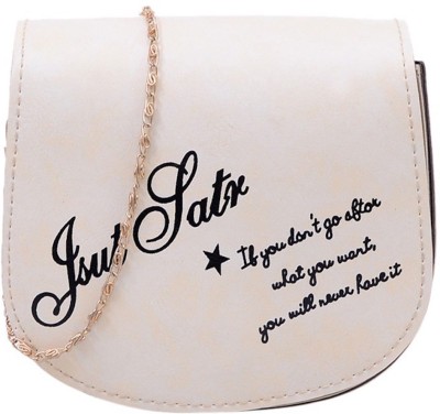 

BLINGG Women Evening/Party White Genuine Leather Sling Bag