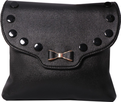 

Hidemate Girls Formal Black Rexine Sling Bag