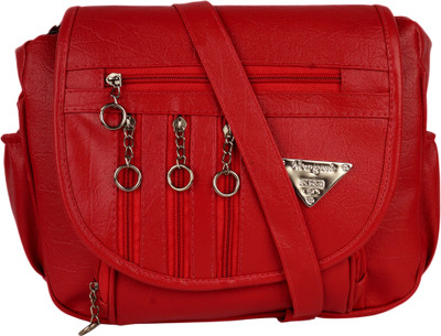 

Shoppinggyan Women Casual Red PU Sling Bag