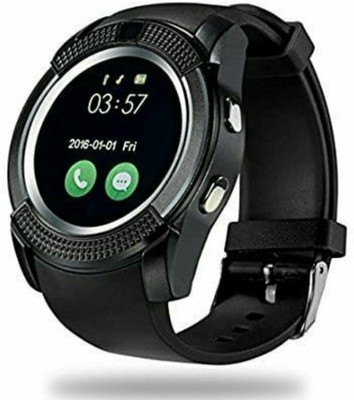 

University Trendz v8 plus bluetooth smart watch for android, black black Smartwatch(Black Strap Free Size)