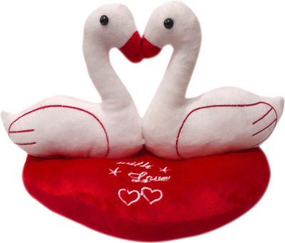 

DealBindaas Swan Couple Stuff Toy On Heart - Multicolour - 10 cm(Multicolor)