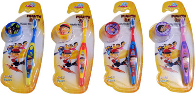 

Mighty Raju Mighty Wham! Cap & Tongue Cleaner Extra Soft Toothbrush(Pack of 4)
