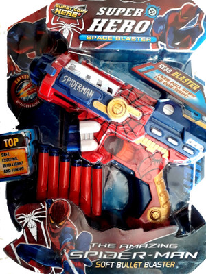 

Mohaak Gallery The Amazing Spider Man Soft Bullet Gun (Premium Quality ) For Children Of All Age Groups(Multicolor)