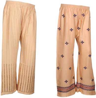 IndiWeaves Regular Fit Women Beige Trousers