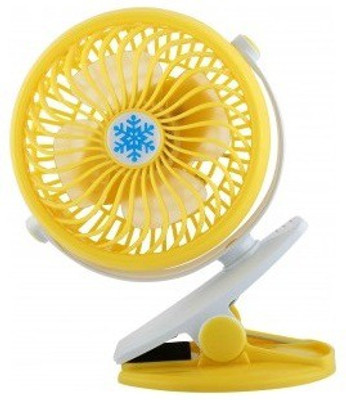 

XBOLT Mini Portable Clip Rechargable 360 Degree Rotatable USB Fan(Yellow)