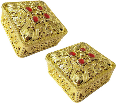 

Fully Decorative Bowls Plastic | Multipurpose Plastic Storage Box For Jewellery Container Vanity Box(Golden)