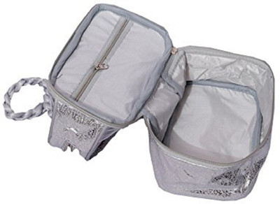 Kuber Industries Make Up Kit, Vanity Kit, Jewellery Kit (Silver) Casual Vanity Box(Silver)