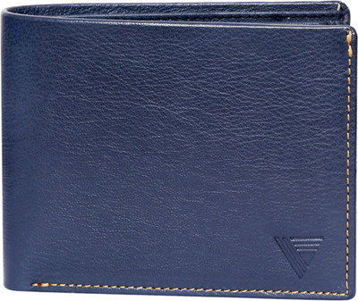 

Vermello Men Blue Genuine Leather Wallet(3 Card Slots)