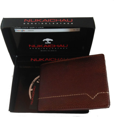 

nukaichau Men Brown Genuine Leather Wallet(6 Card Slots)