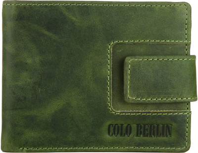 

COLO BERLIN Men Green Genuine Leather Wallet(7 Card Slots)