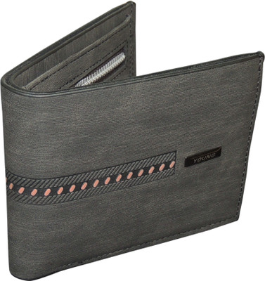 

Young Men Grey Artificial Leather Wallet(2 Card Slots)