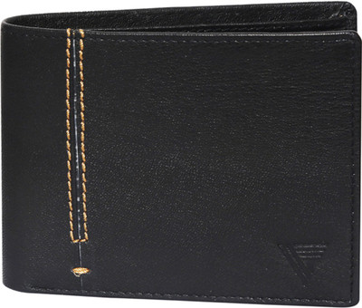 

Vermello Men Black Genuine Leather Wallet(3 Card Slots)