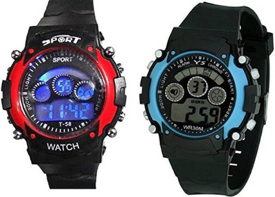 

JM SELLER New StylishDigital Blue-SkyBlue 7 Lights Boys watch JT-007 Watch - For Boys