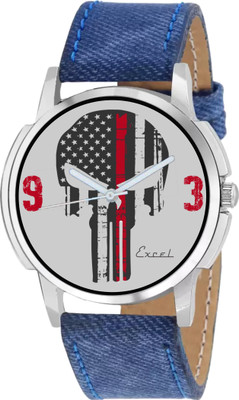 

Excel Denim Grey Skull Watch For Mens & Boys Watch - For Men