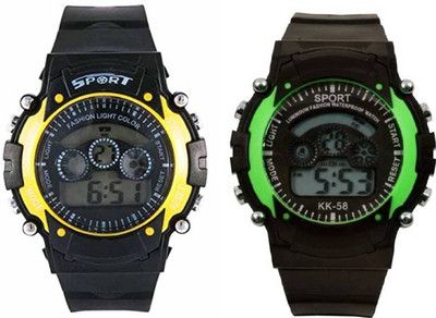 

T TOPLINE New StylishDigital Blue-SkyBlue 7 Lights Boys watch JT-014 Watch - For Boys