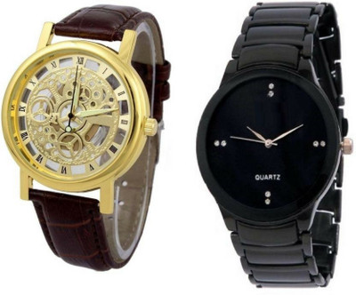 

Eiffel Time Transparent + Black IIk mans combo Watch - For Men